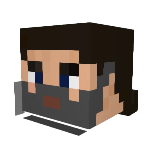 Fogeti Minecraft avatar head, 3D render