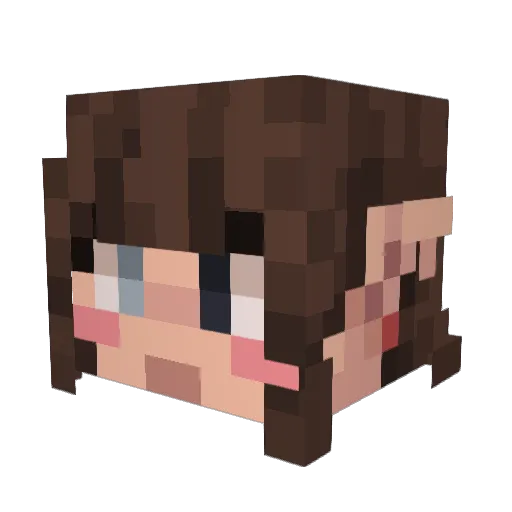 Fogliabruma Minecraft avatar head, 3D render