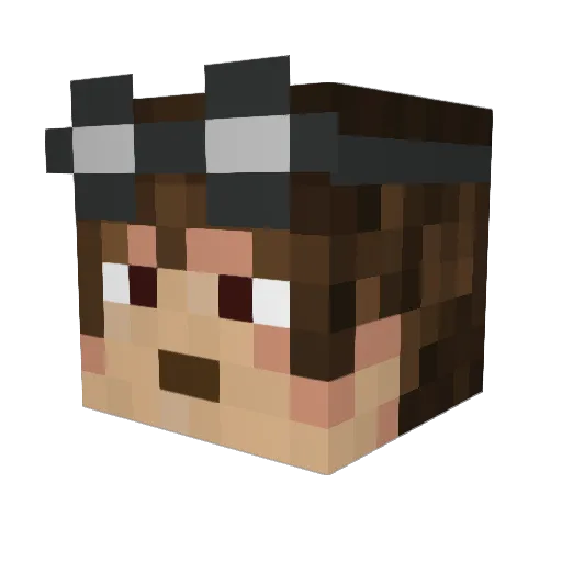 Foiax Minecraft avatar head, 3D render