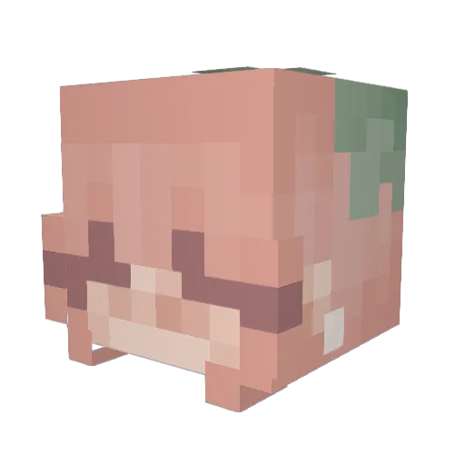 Foiria Minecraft avatar head, 3D render