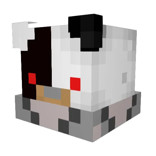 Fokushizu Minecraft avatar head, 3D render