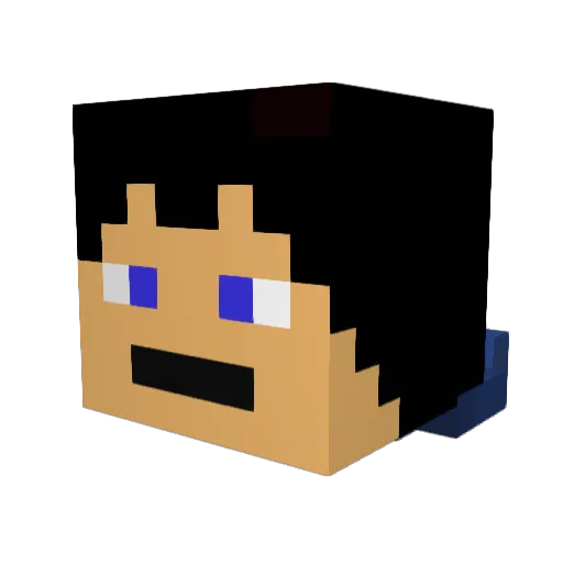 Foladan Minecraft avatar head, 3D render