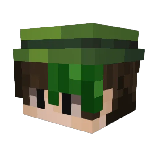 Folheiros Minecraft avatar head, 3D render