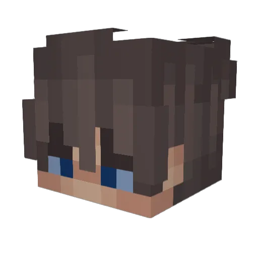 Folhes Minecraft avatar head, 3D render