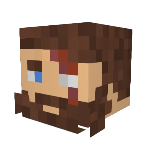 FolksyPoem Minecraft avatar head, 3D render
