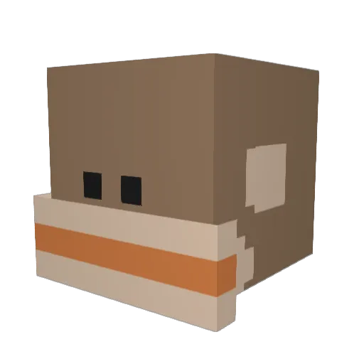 FollaVacas Minecraft avatar head, 3D render