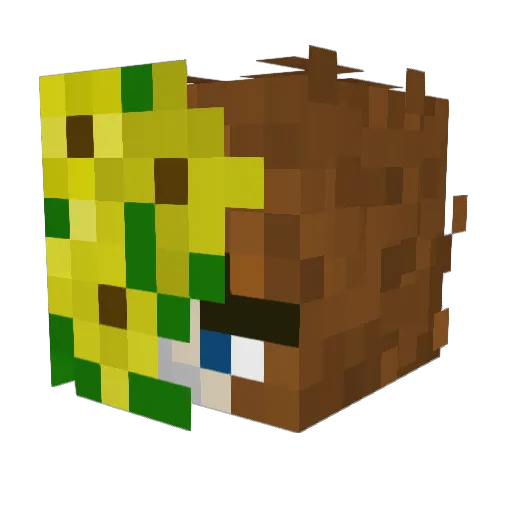 Follenn Minecraft avatar head, 3D render