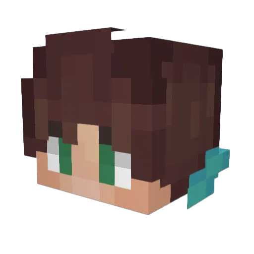 Folorian Minecraft avatar head, 3D render