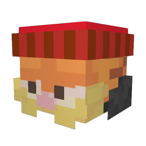 Foltis Minecraft avatar head, 3D render