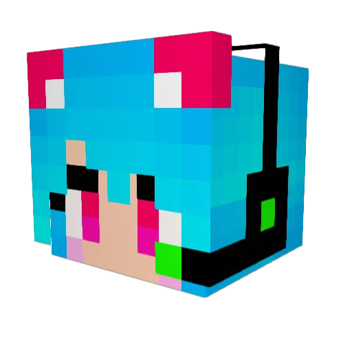 FonGamerCH Minecraft avatar head, 3D render