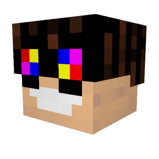 Fond3ll Minecraft avatar head, 3D render