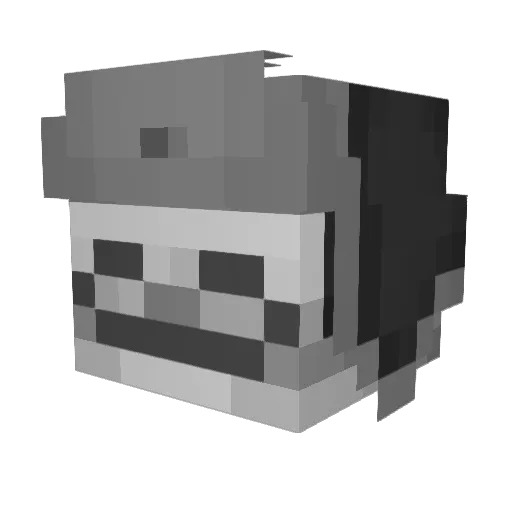 Fonjavters Minecraft avatar head, 3D render
