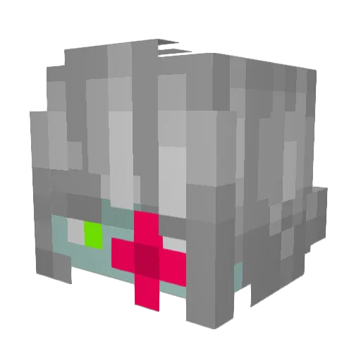 Fonryi Minecraft avatar head, 3D render