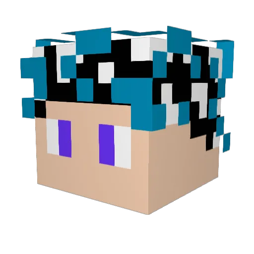 Fonscraft_ Minecraft avatar head, 3D render