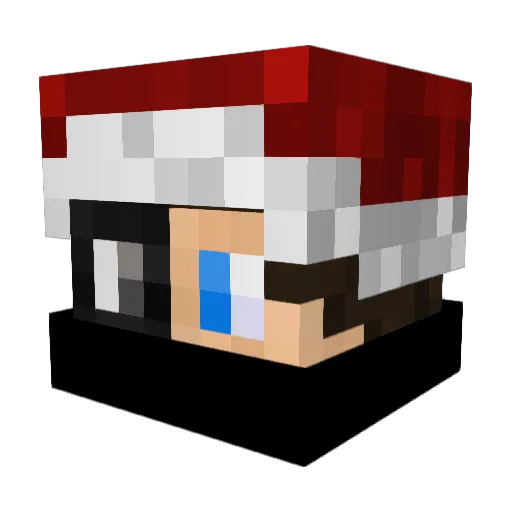 Fontainez Minecraft avatar head, 3D render
