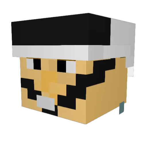 Fonzofski Minecraft avatar head, 3D render