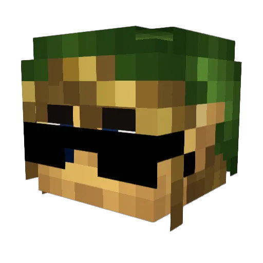 Fonzzzi Minecraft avatar head, 3D render