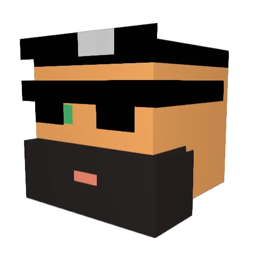 FooderMan Minecraft avatar head, 3D render