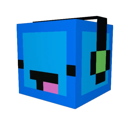 Foodman Minecraft avatar head, 3D render