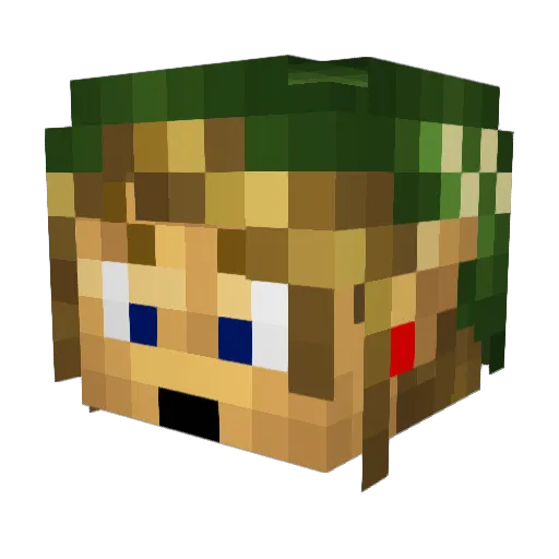 FoofaRice Minecraft avatar head, 3D render