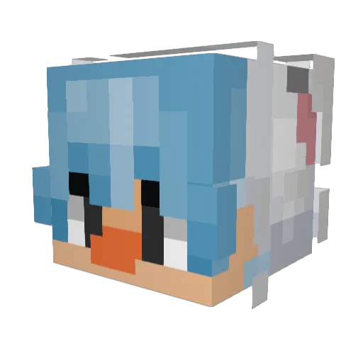 Foojis Minecraft avatar head, 3D render