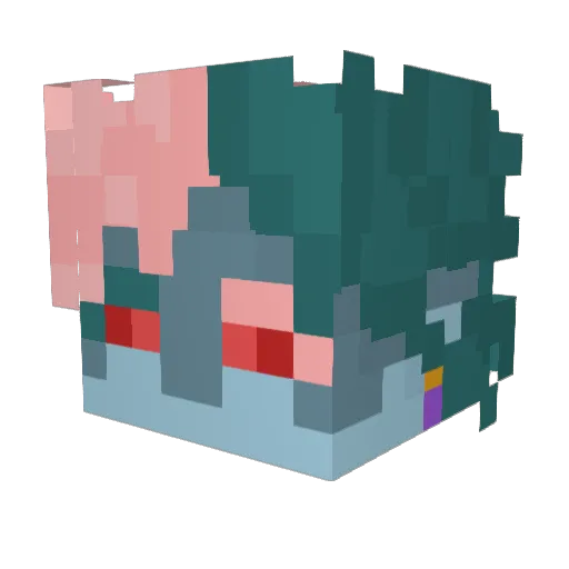FooliShroom Minecraft avatar head, 3D render