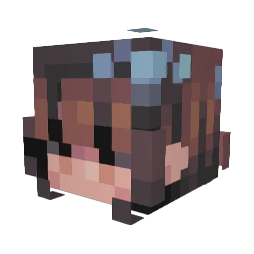FoolishKat Minecraft avatar head, 3D render