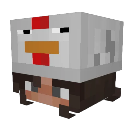 Footus Minecraft avatar head, 3D render