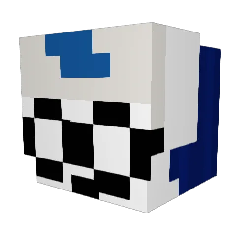 Foozzled Minecraft avatar head, 3D render