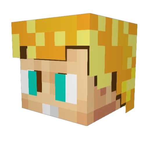 Forbiddenwolf Minecraft avatar head, 3D render