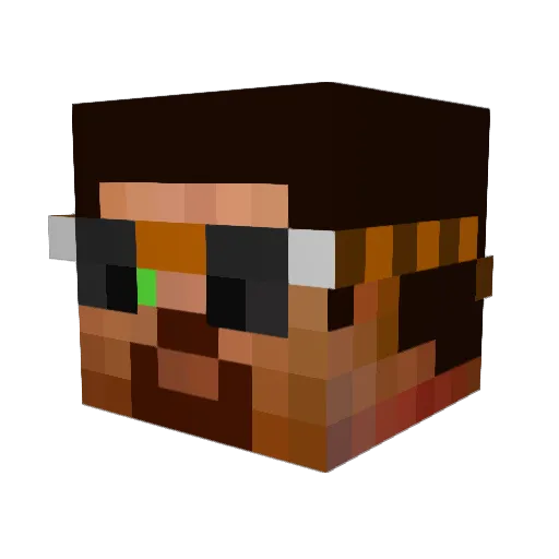 Forcevert Minecraft avatar head, 3D render