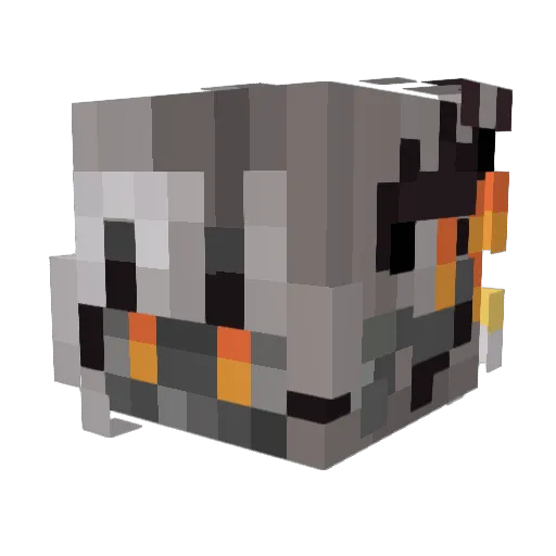 Fordtaken Minecraft avatar head, 3D render