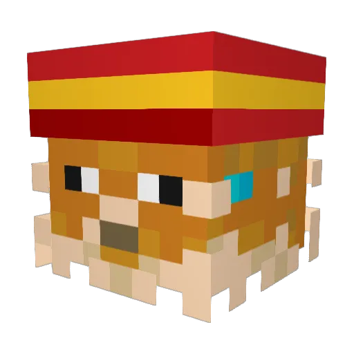 Fore11e Minecraft avatar head, 3D render