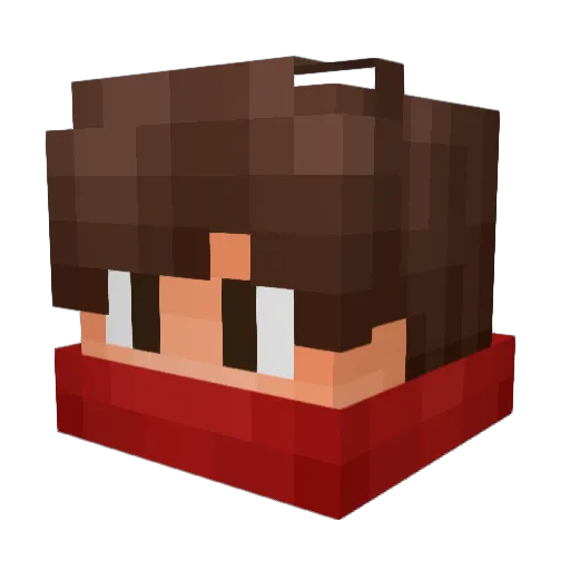 Forecasted Minecraft avatar head, 3D render