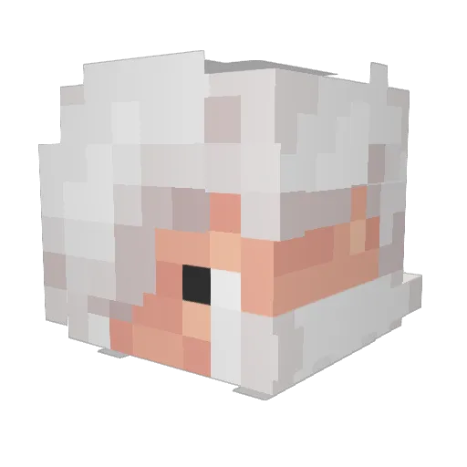 Foreseen Minecraft avatar head, 3D render