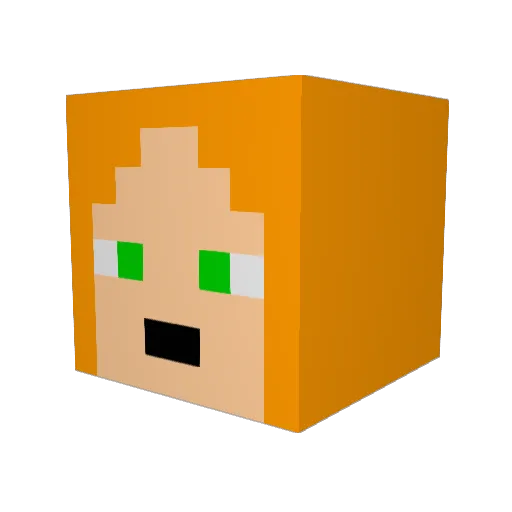 ForestCupcake Minecraft avatar head, 3D render