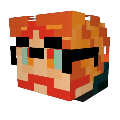 ForgeBurn Minecraft avatar head, 3D render