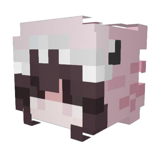 Forgetive Minecraft avatar head, 3D render