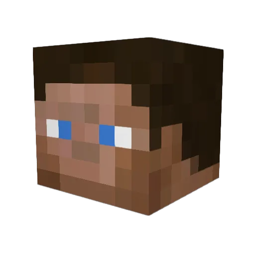 Forgettable Minecraft avatar head, 3D render