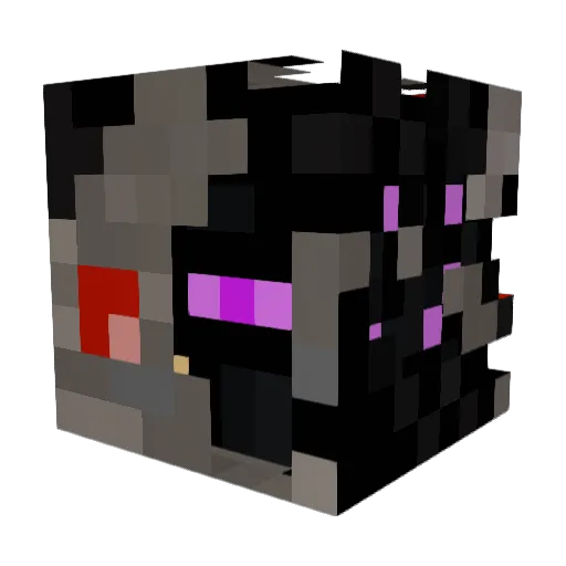 ForgottenRed Minecraft avatar head, 3D render