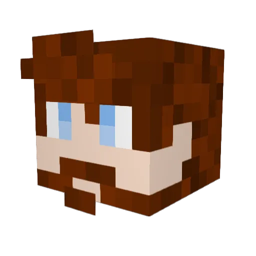 Fork879 Minecraft avatar head, 3D render