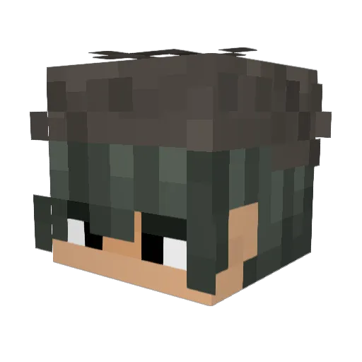 ForkAAH Minecraft avatar head, 3D render