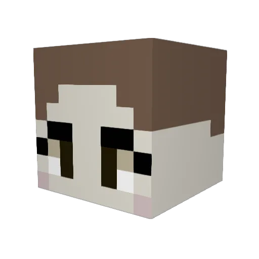 ForkGina Minecraft avatar head, 3D render
