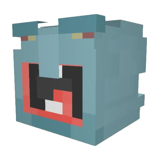 ForkMe_ Minecraft avatar head, 3D render