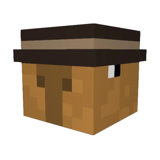 ForkedCone Minecraft avatar head, 3D render