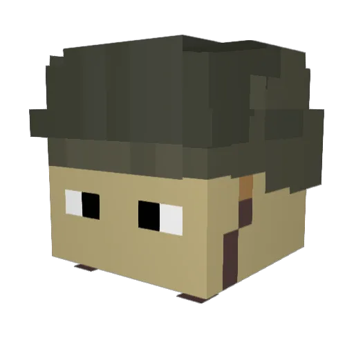 Forkedurt Minecraft avatar head, 3D render
