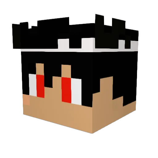 Forkhead Minecraft avatar head, 3D render