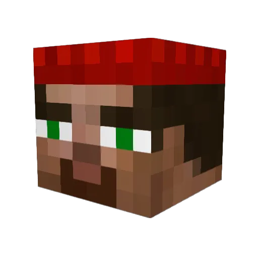 Forklift Minecraft avatar head, 3D render