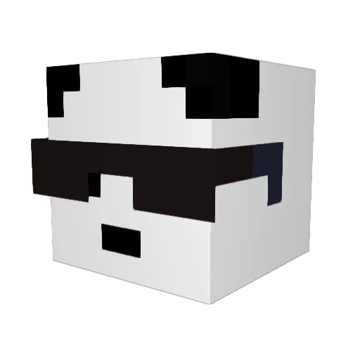 Forkward Minecraft avatar head, 3D render