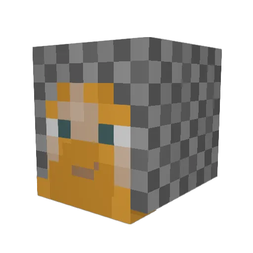 FormerBurgerKing Minecraft avatar head, 3D render